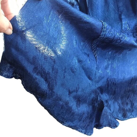 Studio West Apparel NWT Skirt Blue Elastic Tiered Sz 16 Pull On Dance Boho Denim - Picture 5 of 9